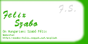 felix szabo business card